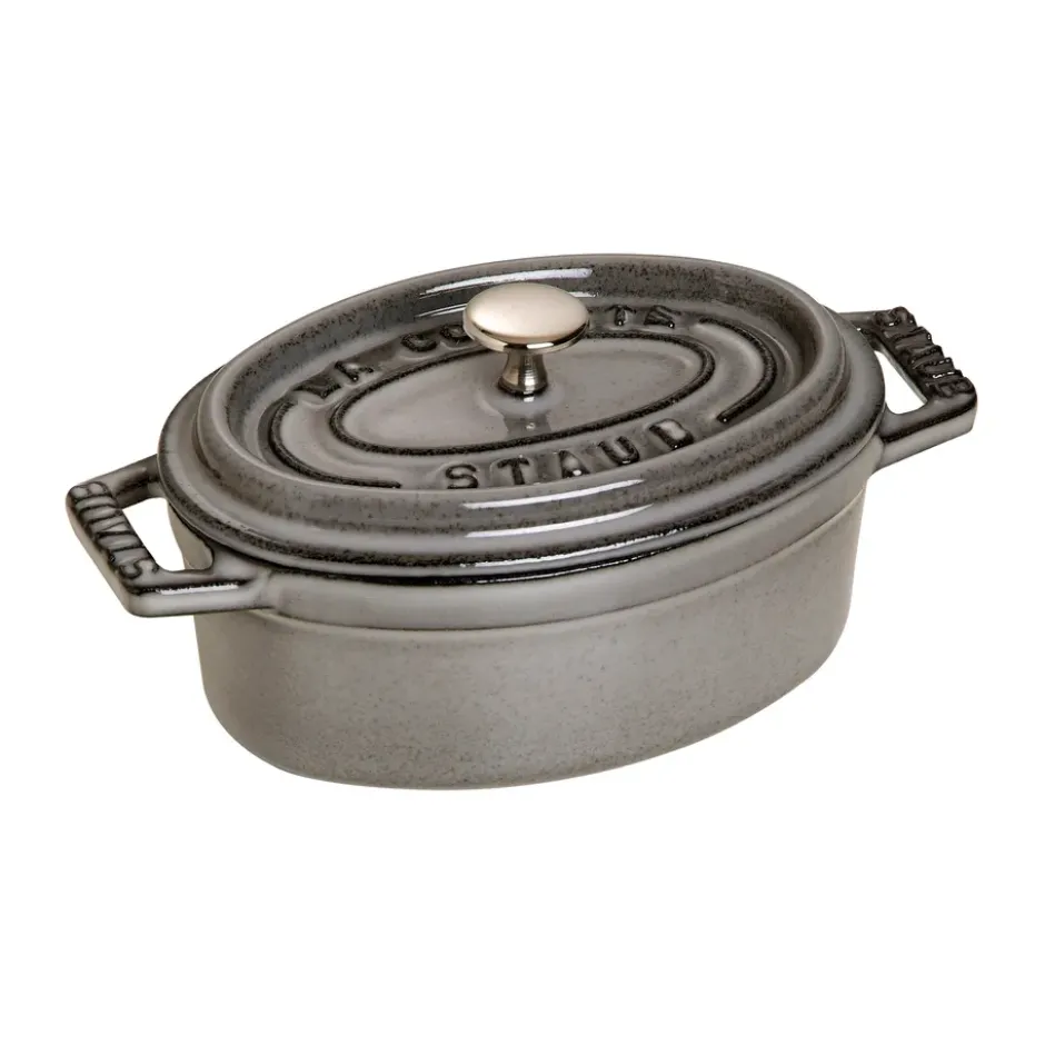 Staub La Cocotte oval minigryta gjutjärn 0,25 L, Grafitgrå