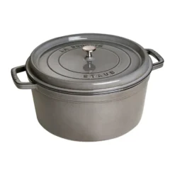Staub La Cocotte rund gryta gjutjärn 12,6 L, Grafitgrå