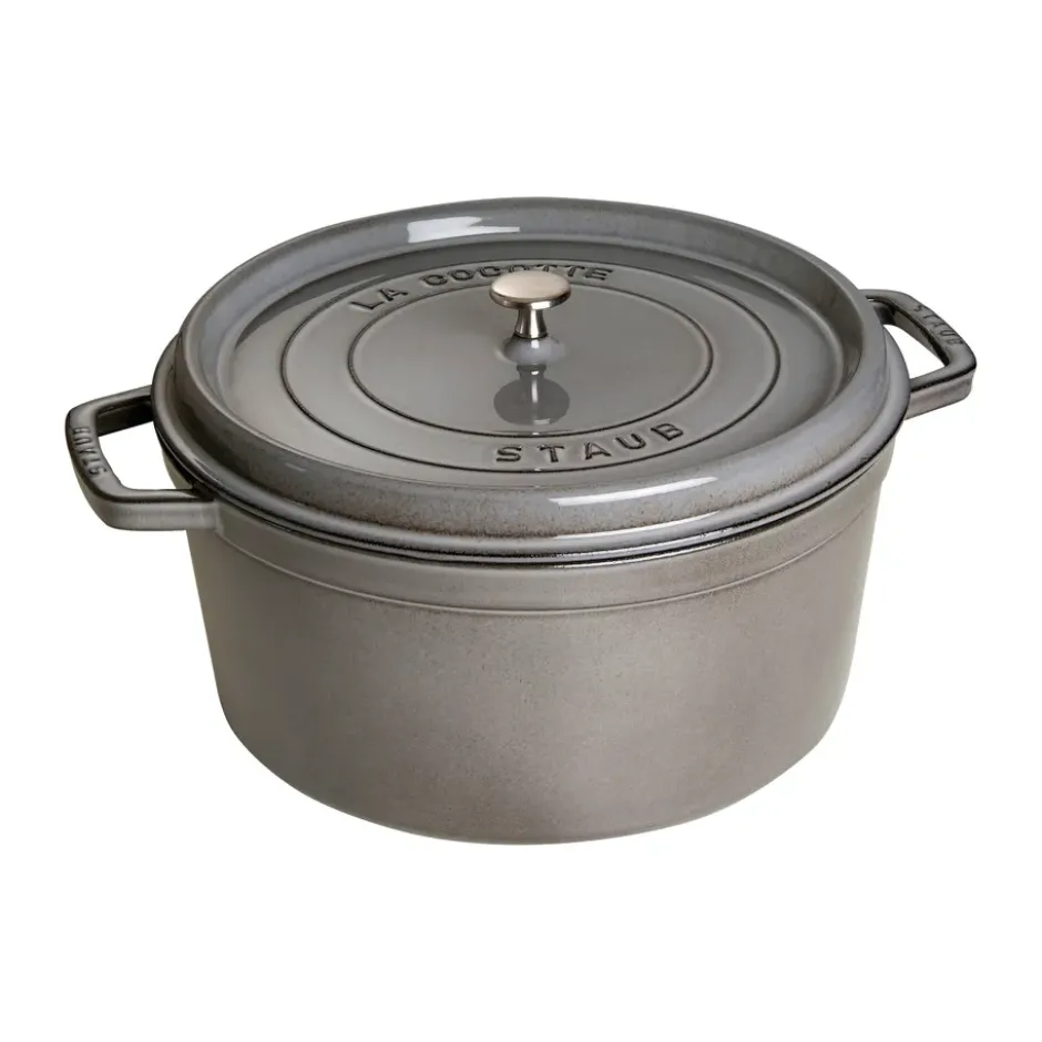 Staub La Cocotte rund gryta gjutjärn 12,6 L, Grafitgrå