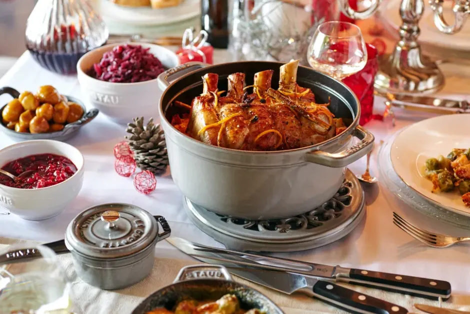 Staub La Cocotte rund gryta gjutjärn 8,4 L, Grafitgrå