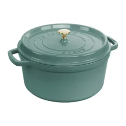 Staub La Cocotte rund gryta gjutjärn 6,7 L, Eukalyptus