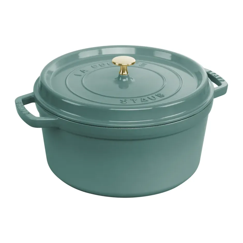 Staub La Cocotte rund gryta gjutjärn 6,7 L, Eukalyptus