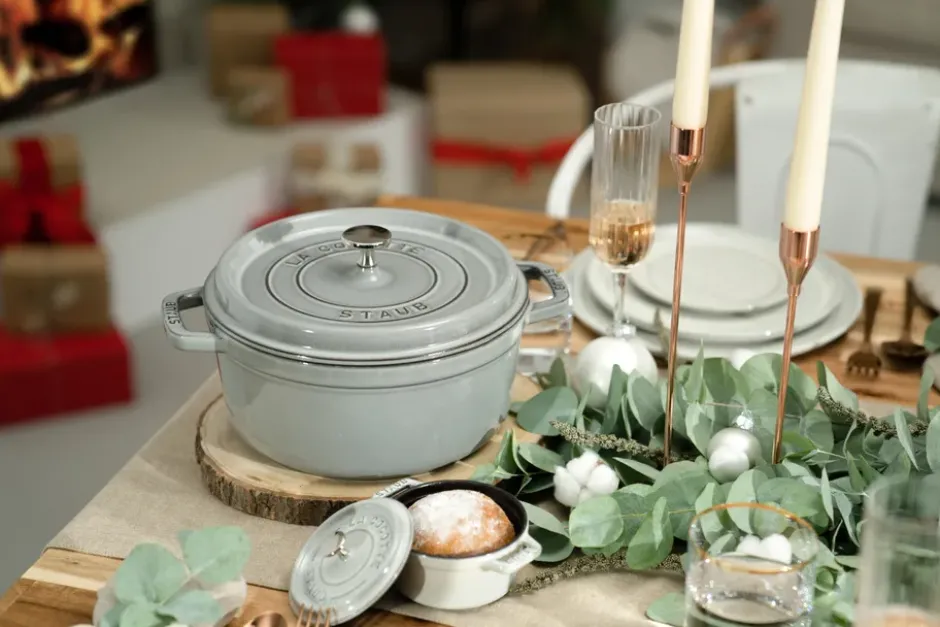 Staub La Cocotte rund gryta gjutjärn 2,6 L, Grafitgrå