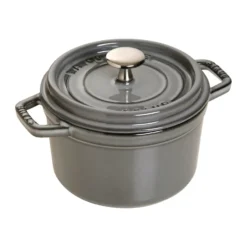 Staub La Cocotte rund gryta gjutjärn 0,8 L, Grafitgrå