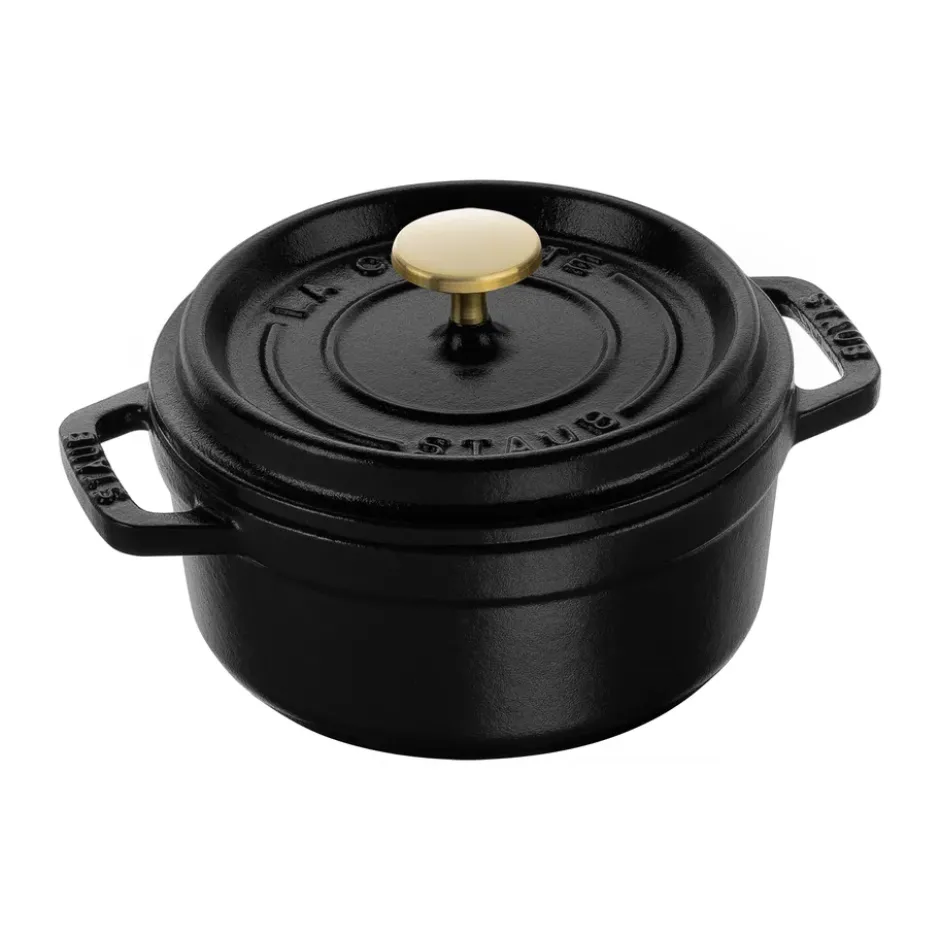 Staub La Cocotte rund gryta gjutjärn 0,4 L, Svart