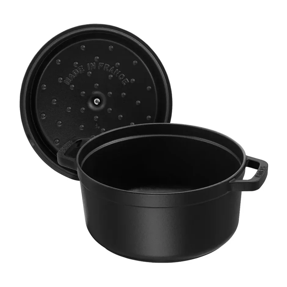 Staub La Cocotte rund gryta gjutjärn 1,7 L, Svart