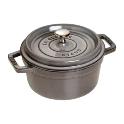 Staub La Cocotte rund gryta gjutjärn 2,2 L, Grafitgrå