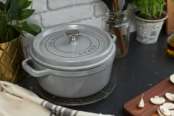 Staub La Cocotte rund gryta gjutjärn 2,2 L, Grafitgrå