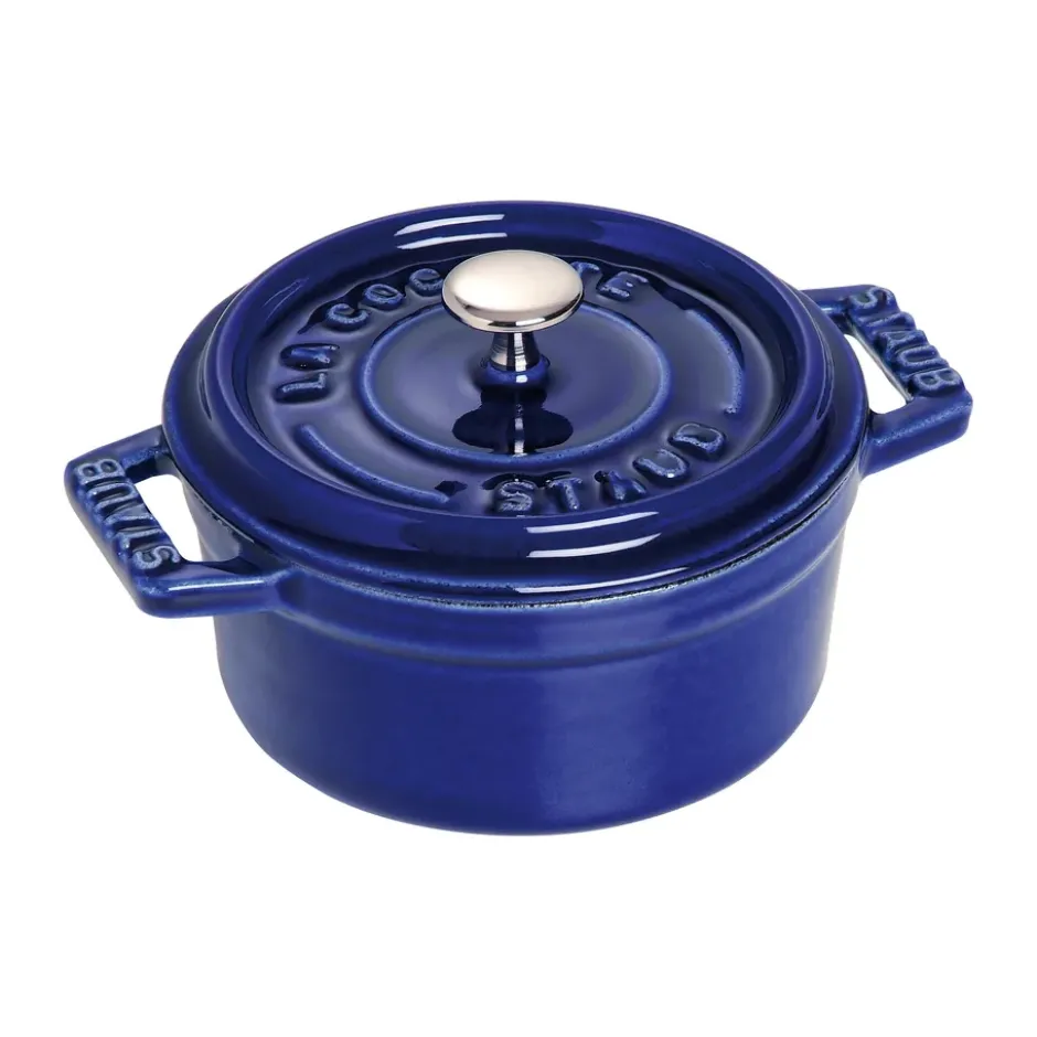 Staub La Cocotte rund gryta gjutjärn 0,25 L, Mörkblå