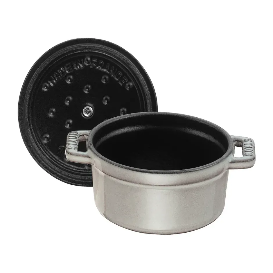 Staub La Cocotte rund gryta gjutjärn 0,25 L, Grafitgrå