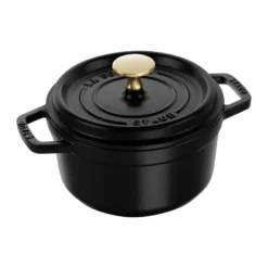 Staub La Cocotte rund gryta gjutjärn 1,2 L, Svart