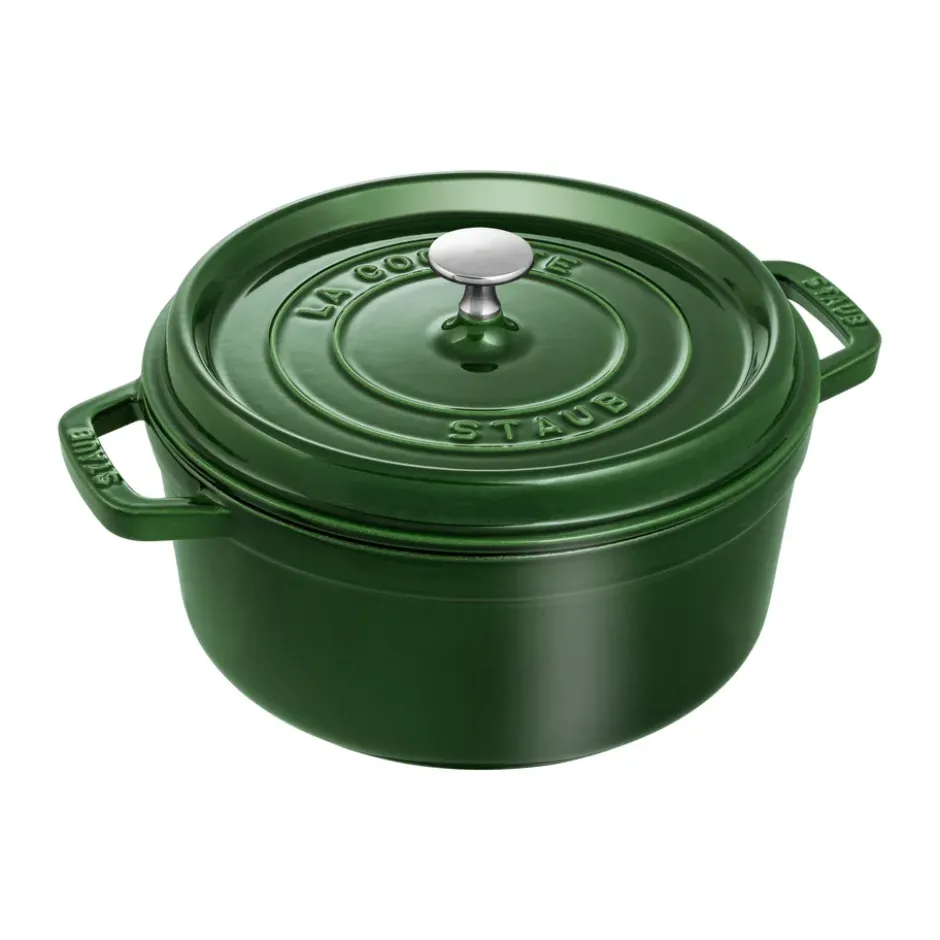 Staub La Cocotte rund gryta gjutjärn 3,8 L, Basilikagrön