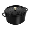 Staub La Cocotte rund gryta gjutjärn 12,6 L, Svart