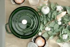 Staub La Cocotte rund gryta gjutjärn 5,2 L, Basilikagrön