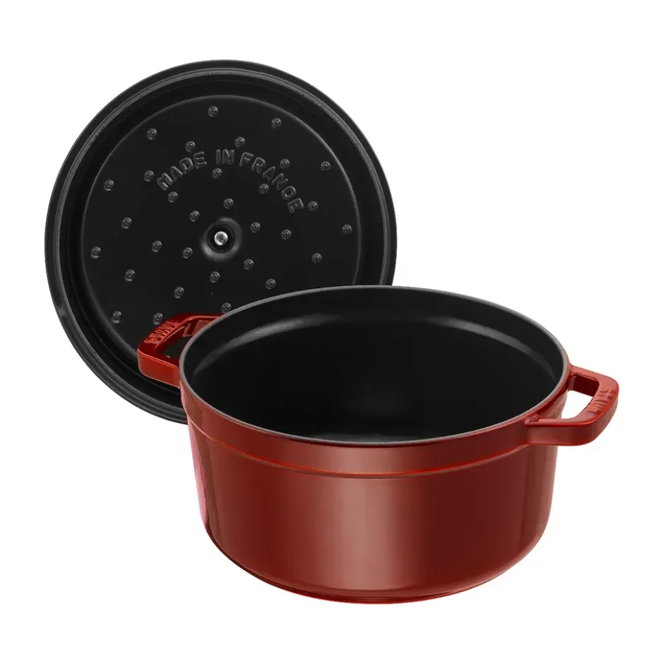 Staub La Cocotte rund gryta gjutjärn 5,2 L, Grenadinröd