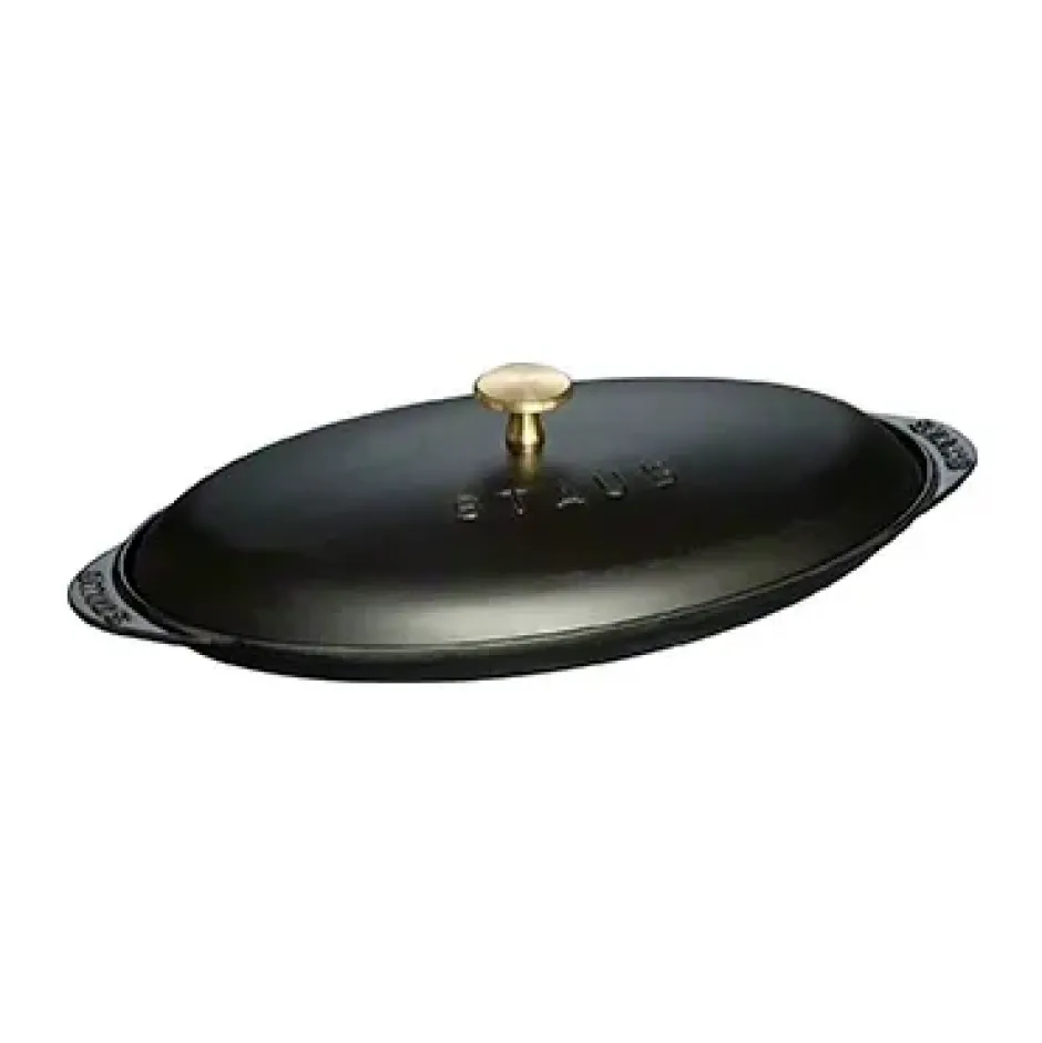 Staub oval fiskform i gjutjärn, svart
