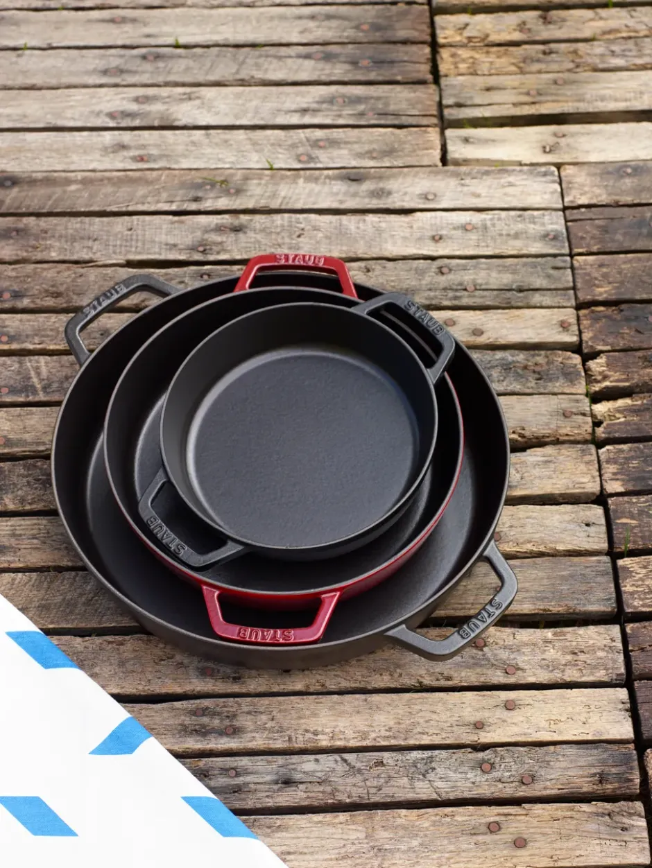 Staub paellapanna gjutjärn 2 handtag Ø34 cm, Svart