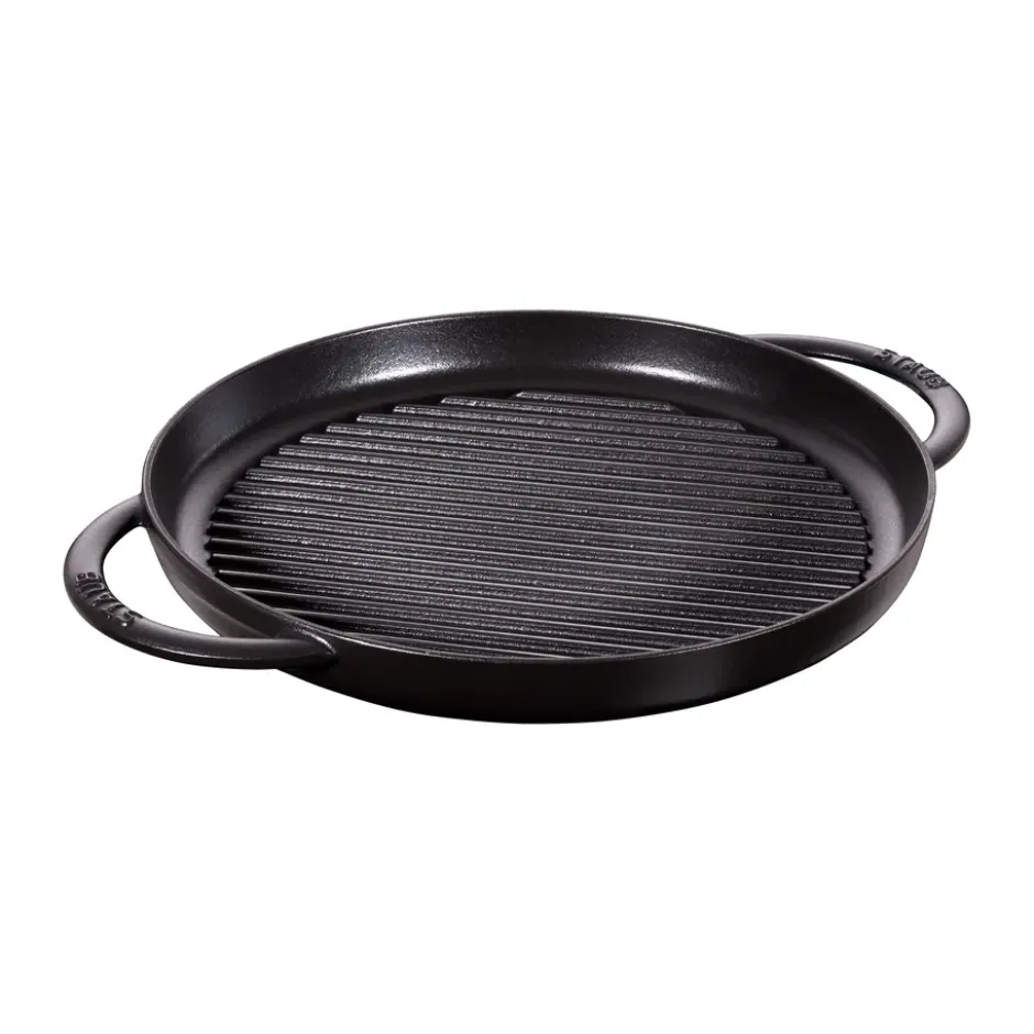 Staub Pure grillpanna gjutjärn rund svart, Ø30 cm
