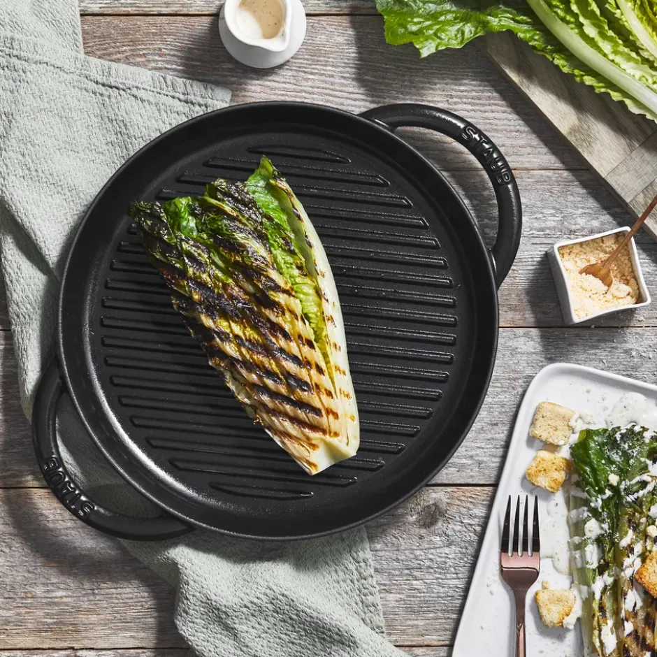 Staub Pure grillpanna gjutjärn rund svart, Ø30 cm