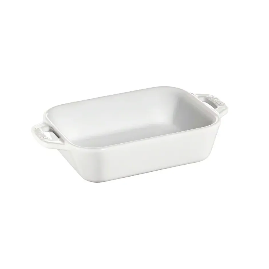 Staub rektangulär ugnsform 14x11 cm, vit