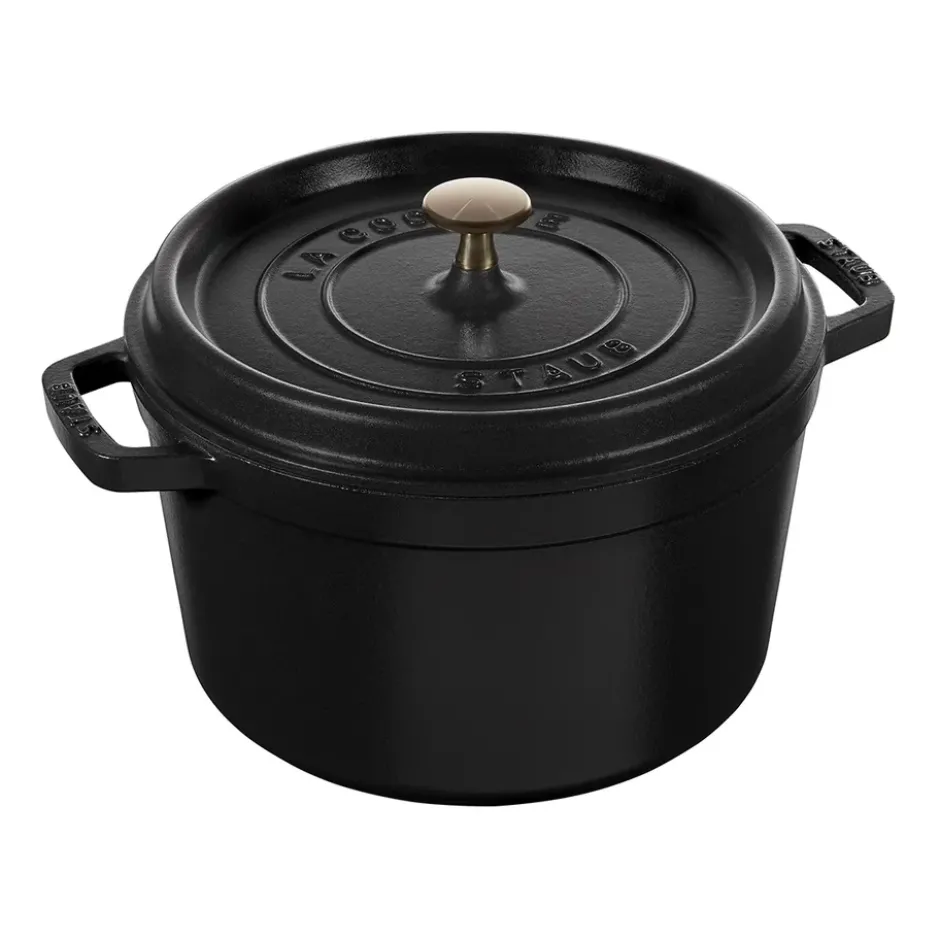 Staub rund gryta hög modell 4,8 L, Mattsvart