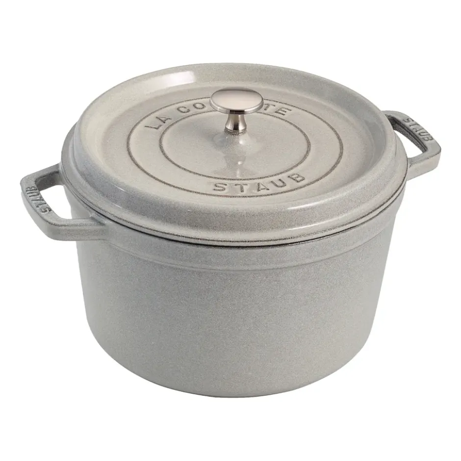 Staub rund gryta hög modell 4,8 L, White Truffle