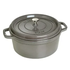 Staub rund gryta i gjutjärn 6,7 l, grå