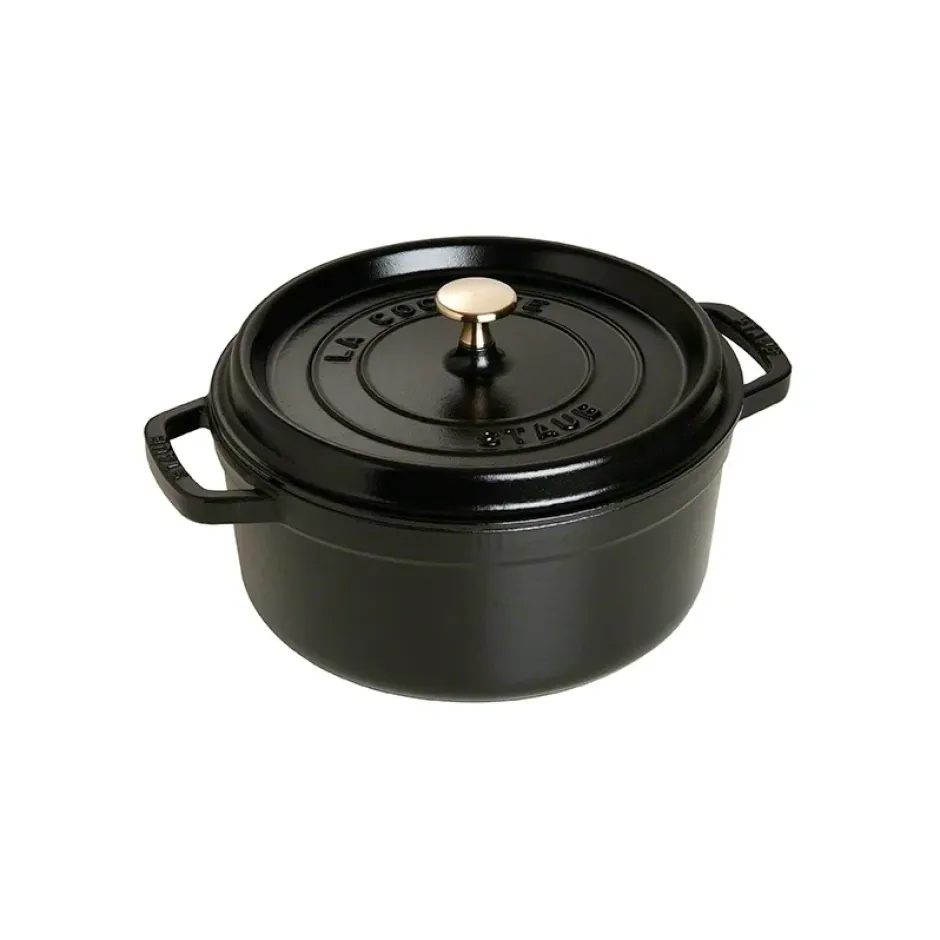 Staub rund gryta i gjutjärn 3,8 l, svart