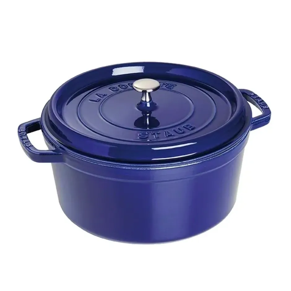 Staub rund gryta i gjutjärn, tre lager emalj 6,7 l, mörkblå