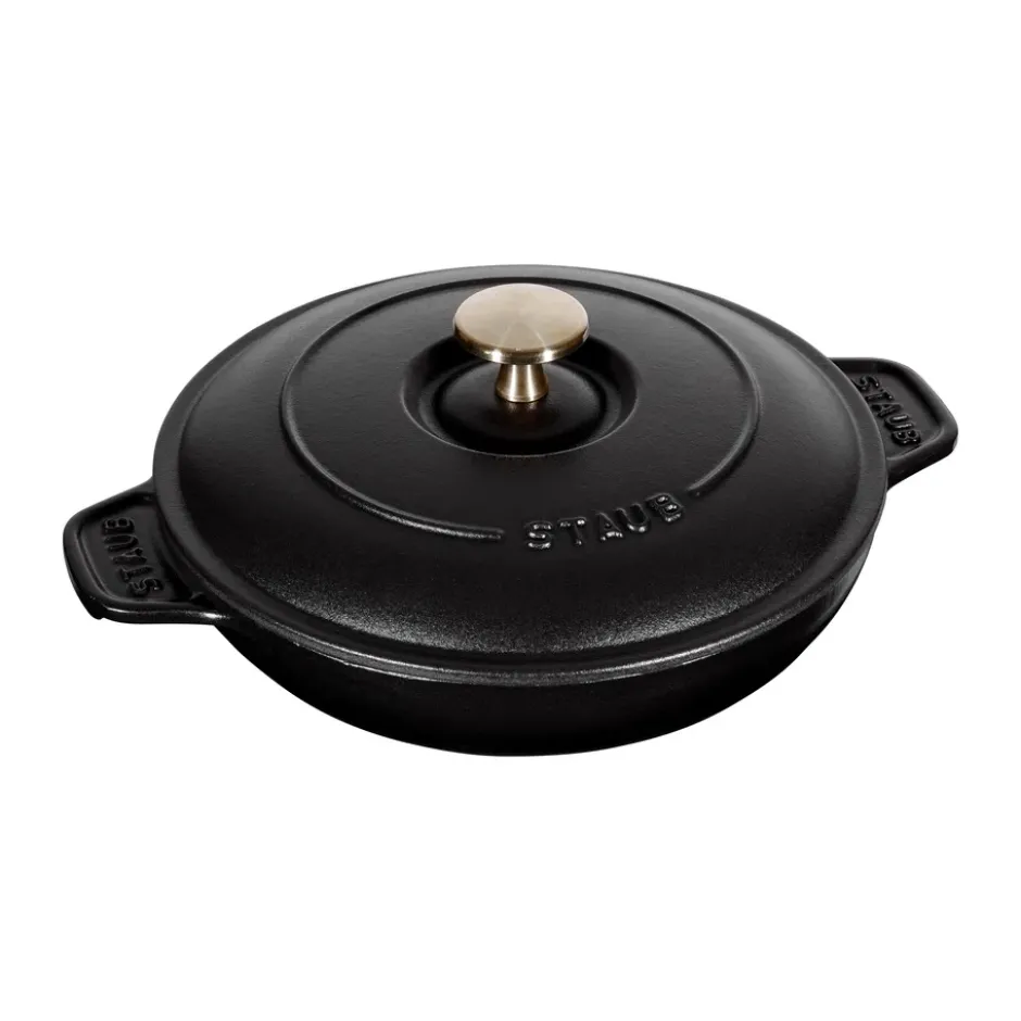 Staub ugnsform gjutjärn med lock rund Ø20 cm, Svart