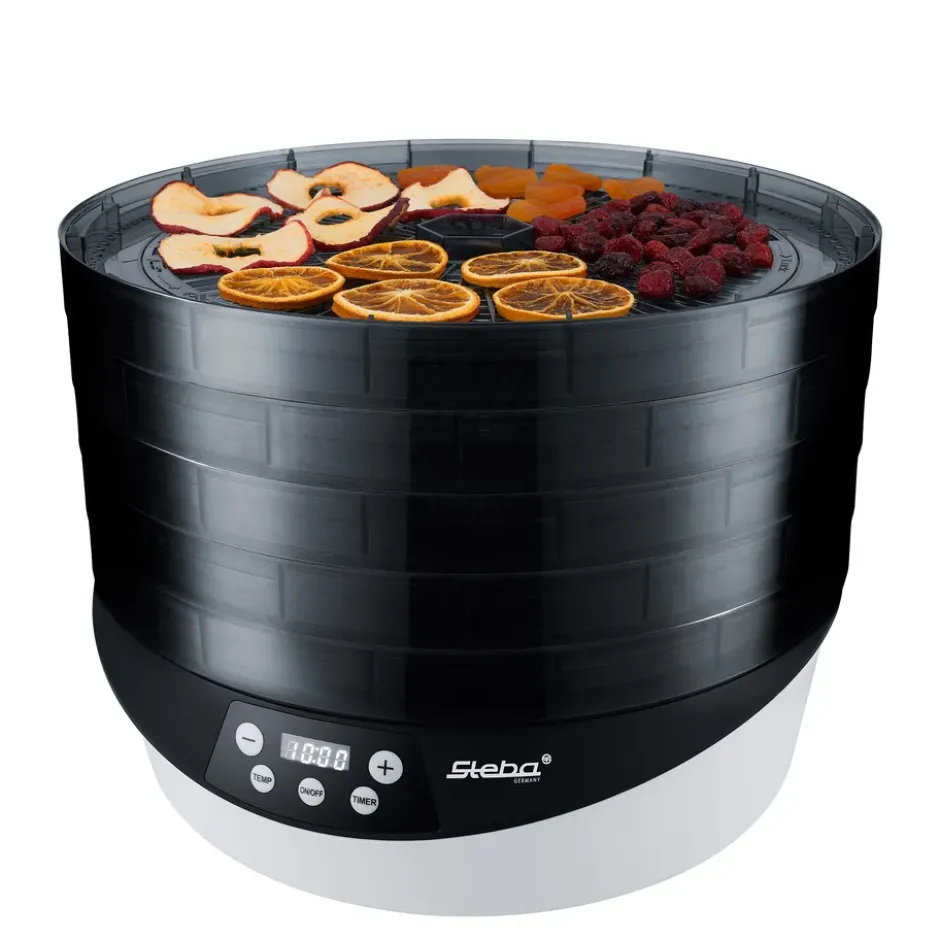 Steba ED8 Dehydrator roterande svamptork 5 brickor, Svart-vit