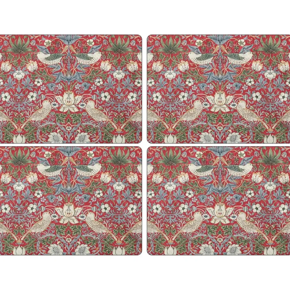Strawberry Thief bordsunderlägg 30x40 cm 4-pack, Röd