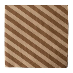 Stripe pappersservett 33x33 cm 20-pack, Nougat