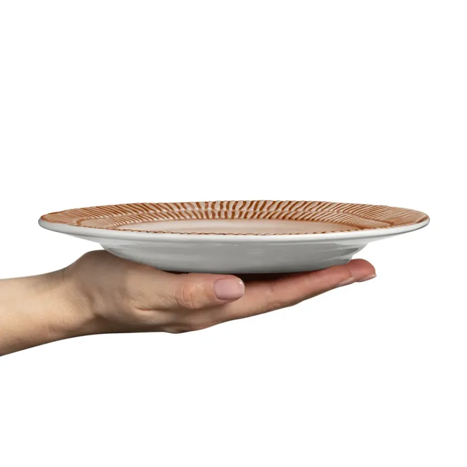 Stripes tallrik Ø21 cm, Cinnamon