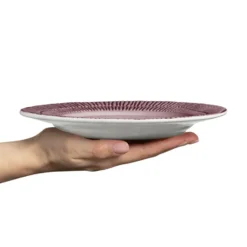 Stripes tallrik Ø21 cm, Plum