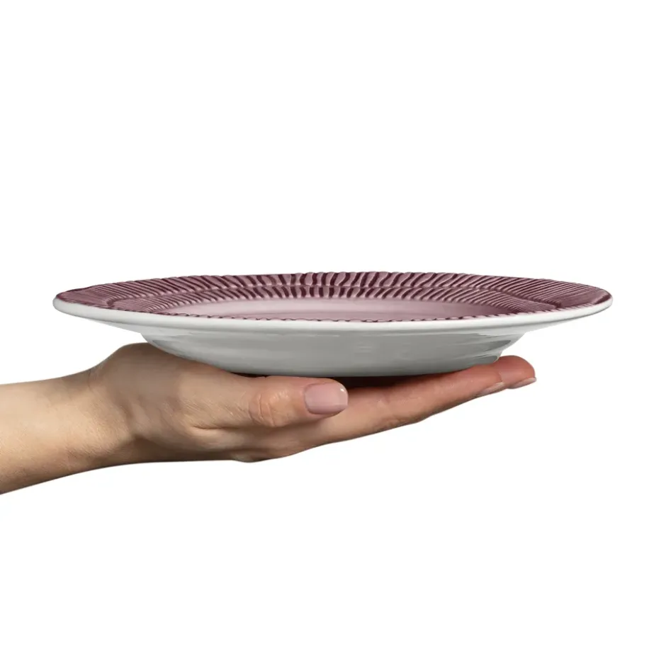 Stripes tallrik Ø21 cm, Plum