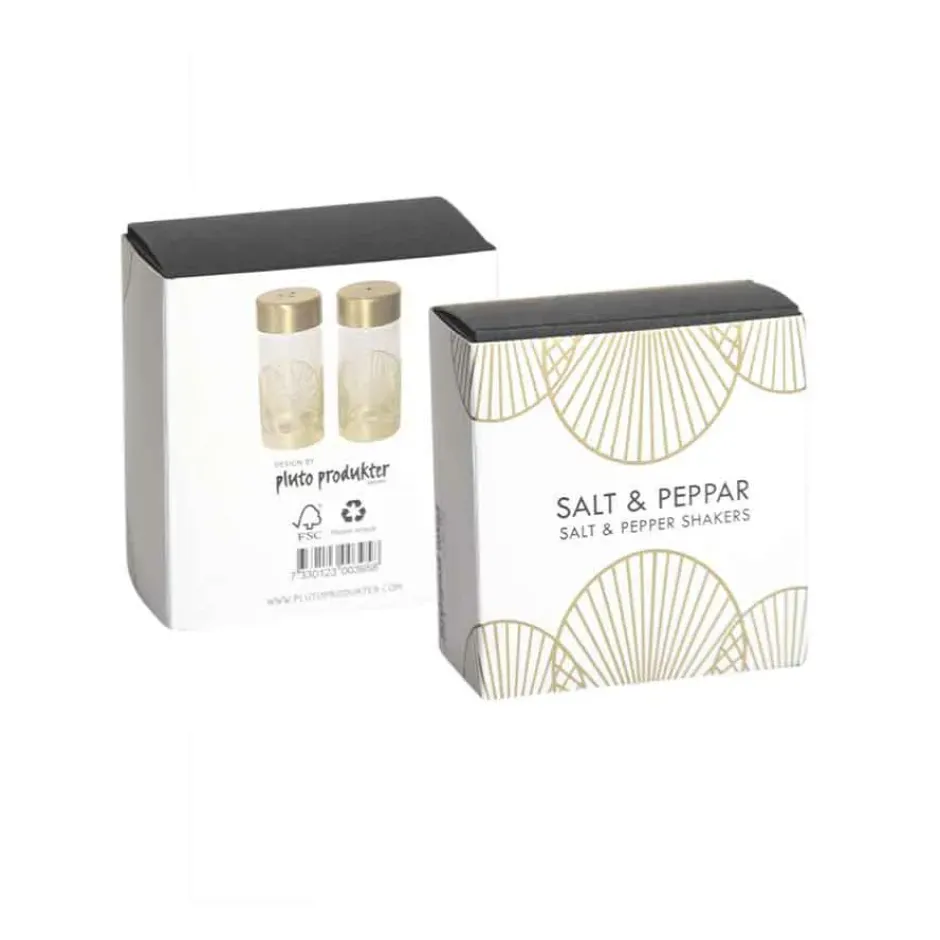 Sun salt- och pepparkar, Guld-glas