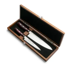 Super Gou knivset 2-delar schatull, Natur-röd-svart, 20 cm, 12,5 cm