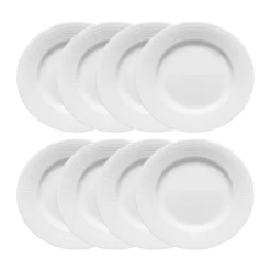 Swedish Grace tallrik Ø24 cm 8-pack - Snö (vit)
