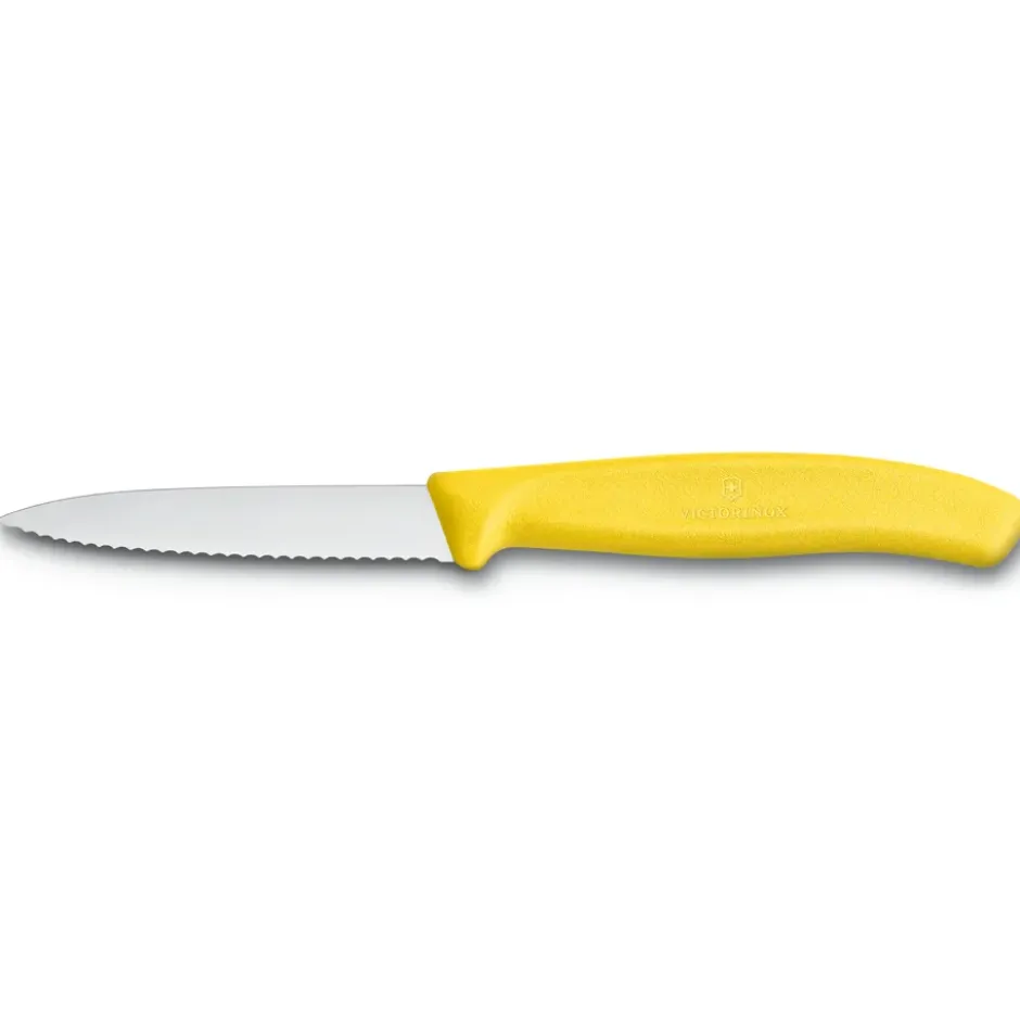 Swiss Classic grönsaks-/skalkniv tandad 8 cm, Gul
