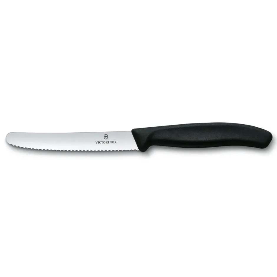 Swiss Classic korv-/tomatkniv 11 cm, Svart