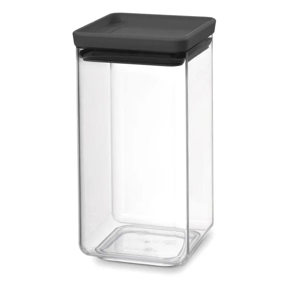 TASTY+ fyrkantig förvaringsburk 1,6 L, Mörkgrå