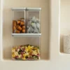 TASTY+ stapelbar burk 3 delar 2x1,6 L+3,5L, Ljusgrå