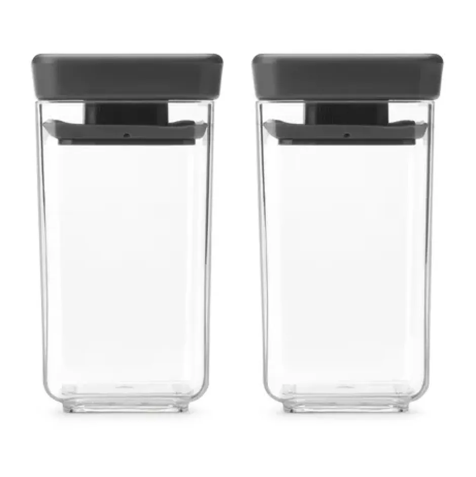 TASTY+ stapelbar burk 2-pack 0,15 L, Mörkgrå