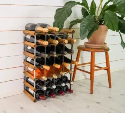 The Swedish Wine Rack Factory vinställ monterat, 30 flaskor-ljust furu