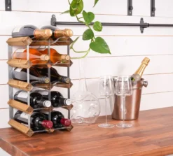 The Swedish Wine Rack Factory vinställ monterat, 12 flaskor-ljust furu