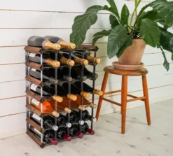 The Swedish Wine Rack Factory vinställ monterat, 30 flaskor-mörkt furu