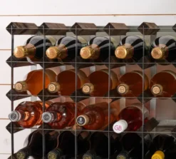 The Swedish Wine Rack Factory vinställ monterat, 9 flaskor-mörkt furu