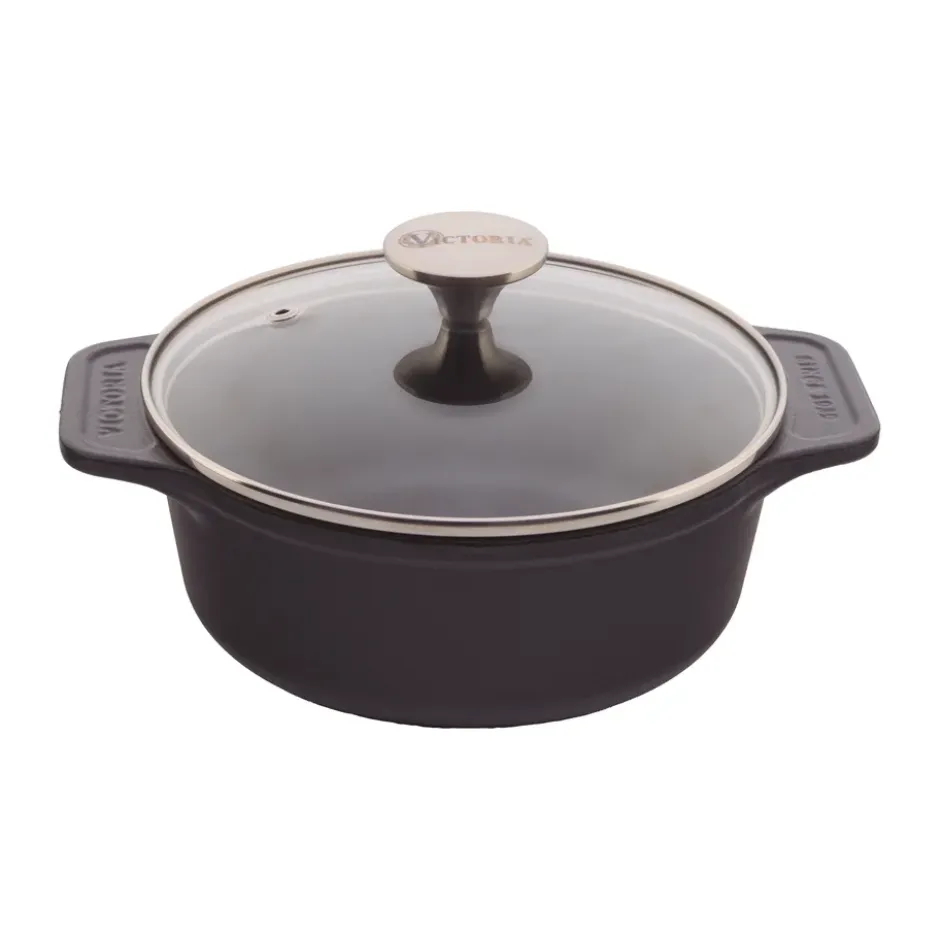 Victoria gryta gjutjärn glaslock enameled, 1,9 L