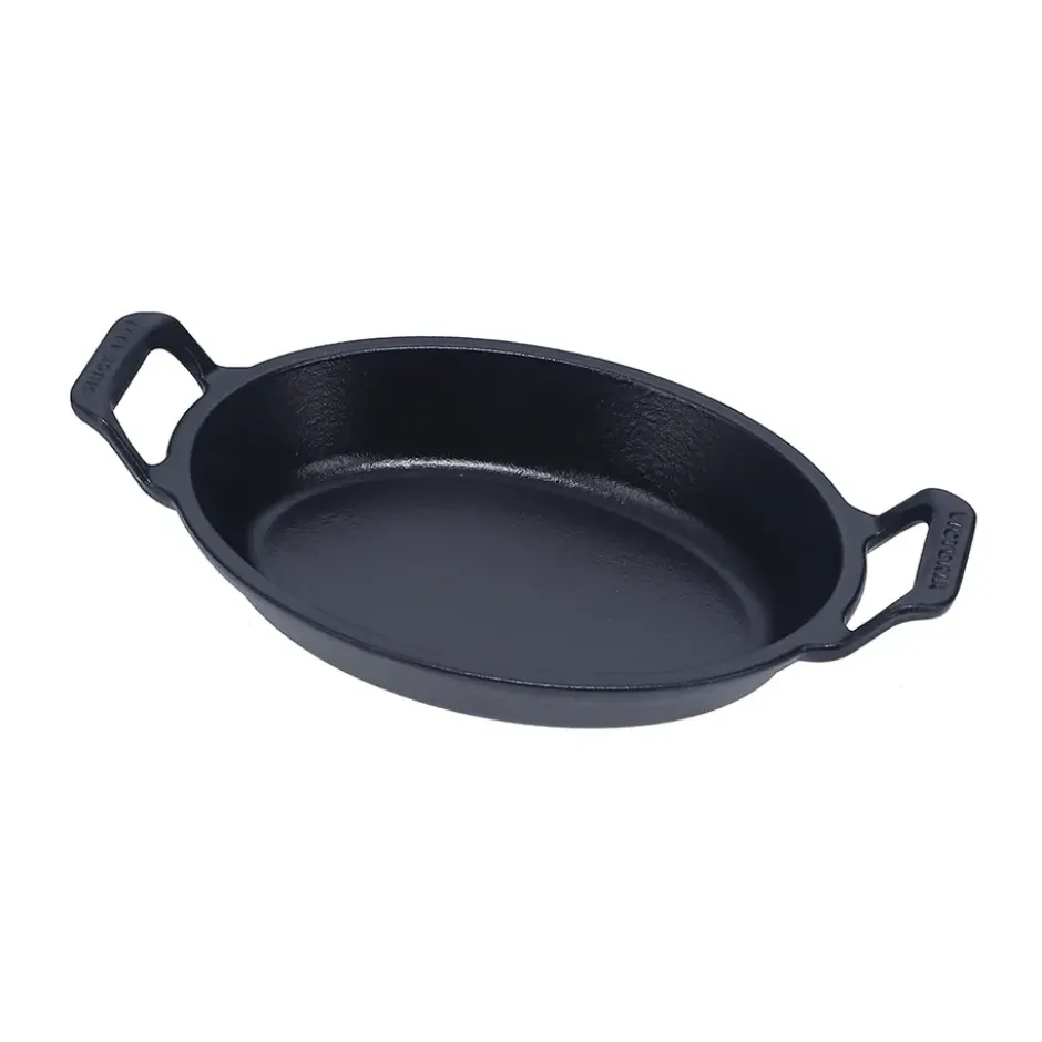 Victoria oval gryta gjutjärn pre-seasoned, 27,1x15,5 cm
